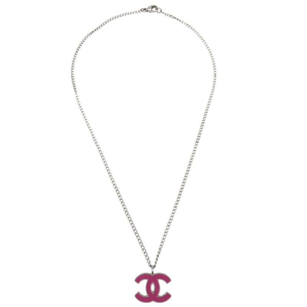 Chanel Cc Pendant Metal Silver Silver_Plated Necklace Jewelry